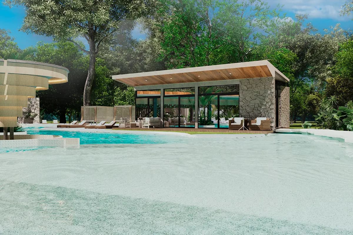 Detalle arquitectónico — Villa Mukta