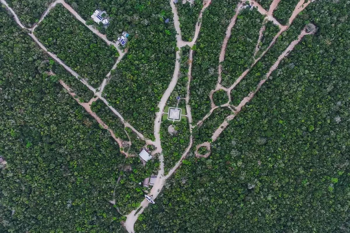 Vista aérea cenital — lotificación